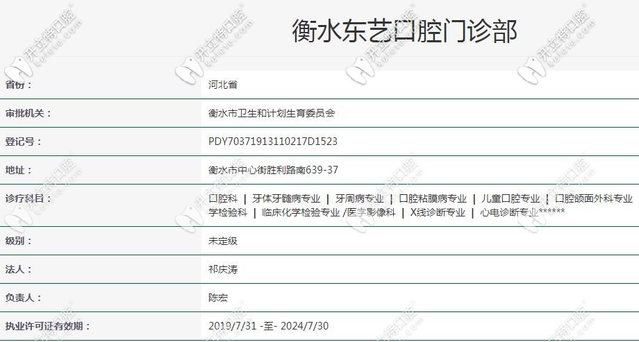 衡水東藝口腔門(mén)診部