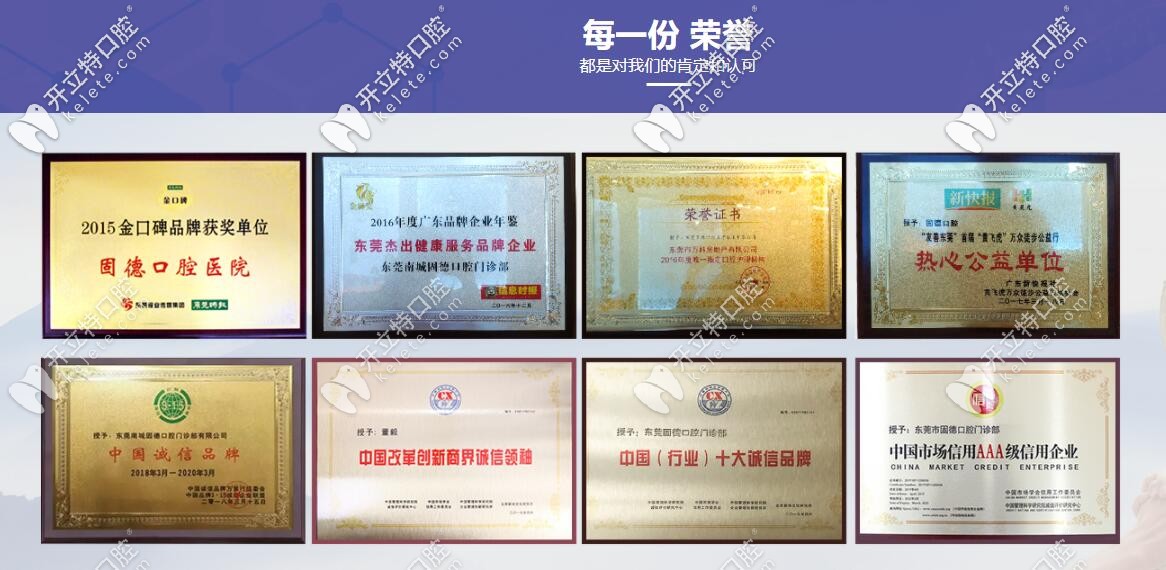 東莞固德口腔的榮譽